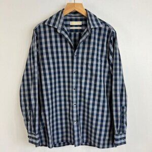 Michael Michael Kors Men's Size M 15 1/2 Blue Long Sleeve Button Down Shirt 32/3